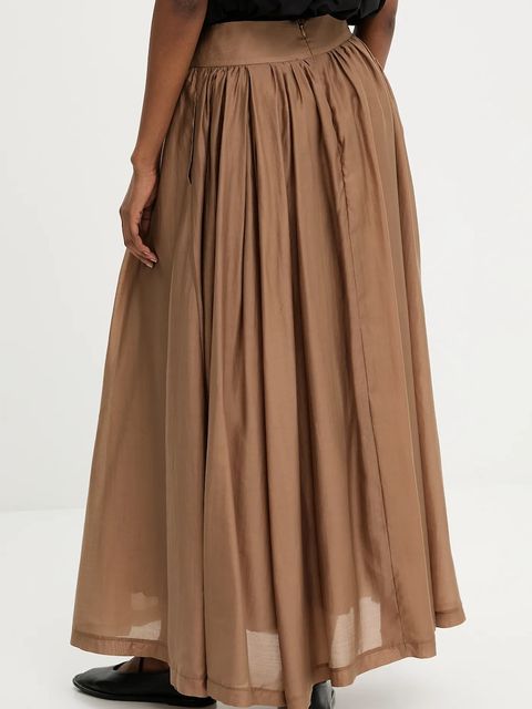 Answear.LAB spódnica kolor beżowy maxi rozkloszowana