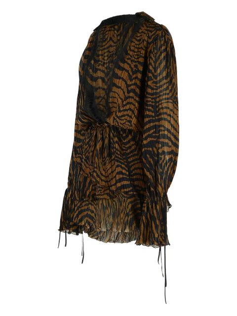 Blumarine zebra-print mini dress - Brown - zdjęcie produktu nr 2