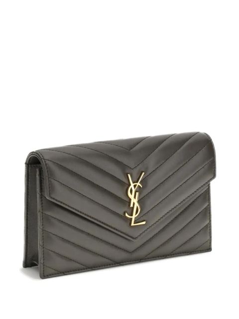 Saint Laurent envelope Cassandre quilted mini bag - Brown