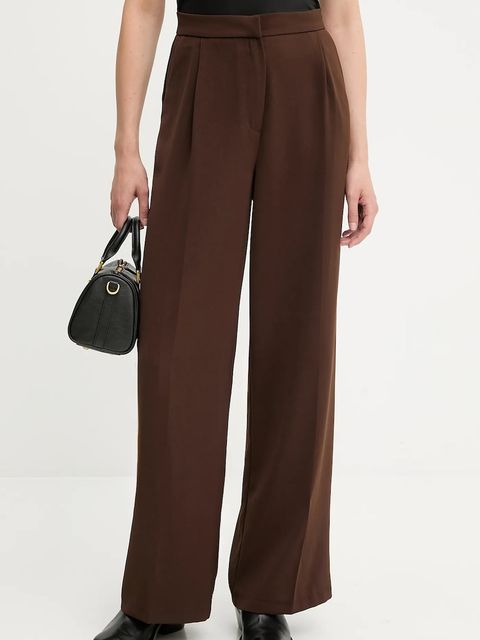 Answear.LAB spodnie damskie kolor brązowy szerokie high waist