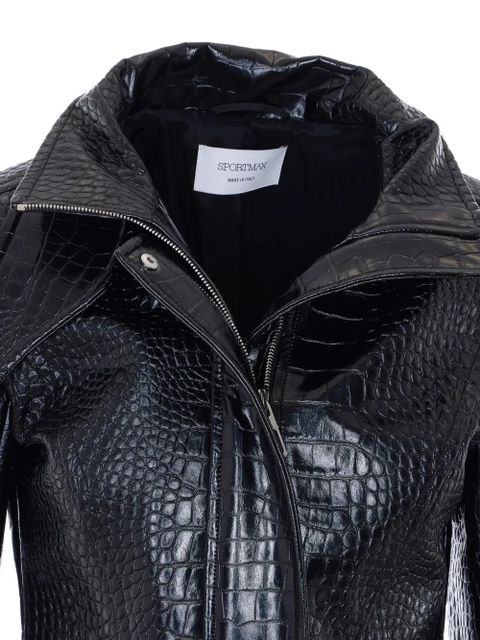 Sportmax alligator-print cropped jacket - Black