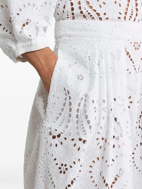 ETRO broderie-anglaise midi skirt - White