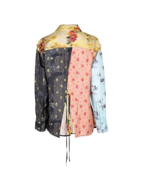 GANNI floral-print silk-twill shirt - Yellow - zdjęcie produktu nr 2