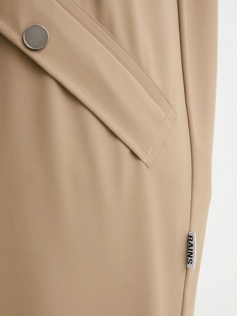 Rains kurtka 12020 Long Jacket kolor beżowy przejściowa 12020
