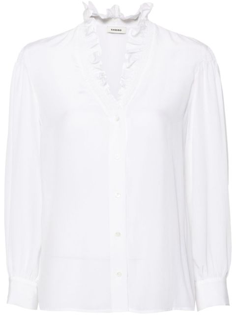 SANDRO ruffle-detail shirt - White - zdjęcie produktu nr 1