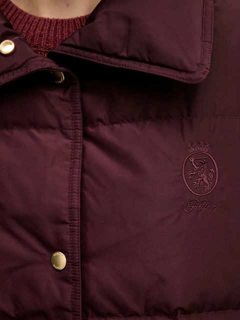 Tommy Hilfiger kurtka puchowa kolor bordowy zimowa oversize WW0WW47294