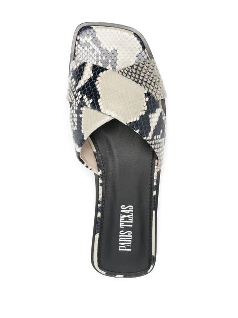 Paris Texas snakeskin-effect sandals - Neutrals