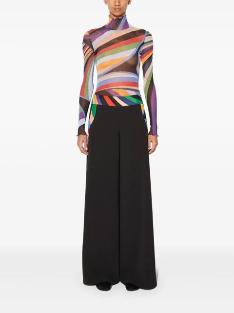 PUCCI Iride-print trim palazzo trousers - Black - zdjęcie produktu nr 2