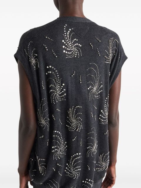 Prada embellished cashmere vest - Grey - zdjęcie produktu nr 2