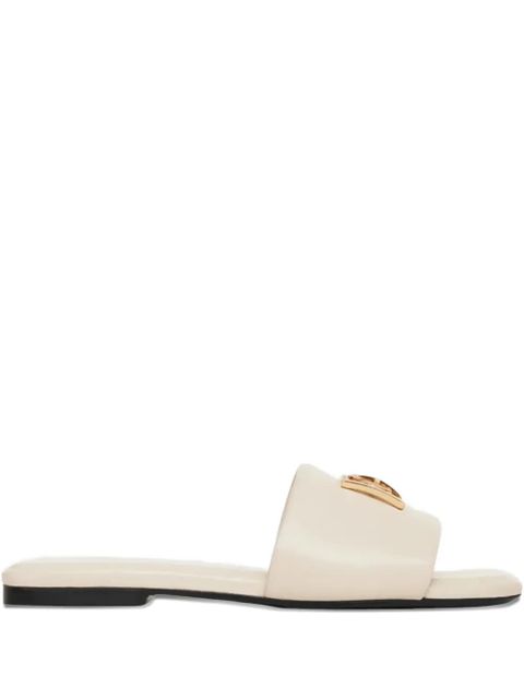 ANINE BING square-toe logo leather sandals - Neutrals - zdjęcie produktu nr 1