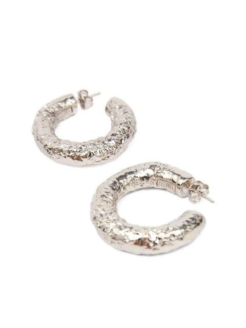 MM6 Maison Margiela tinfoil-textured hoop earrings - Silver