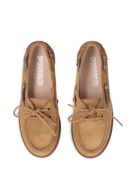 PINKO suede lace-up loafers - Brown