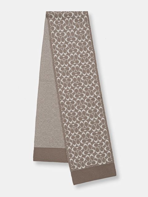 Coach szalik z dodatkiem wełny damski kolor beżowy gładki 29COWC540468 - zdjęcie produktu nr 1