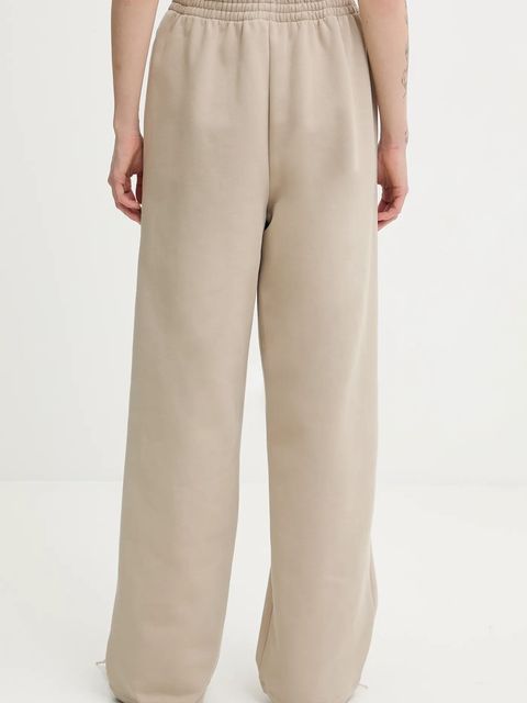 Pangaia spodnie dresowe bawełniane kolor beżowy gładkie 10002676