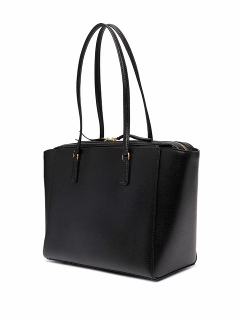Tory Burch Robinson logo-plaque tote bag - Black