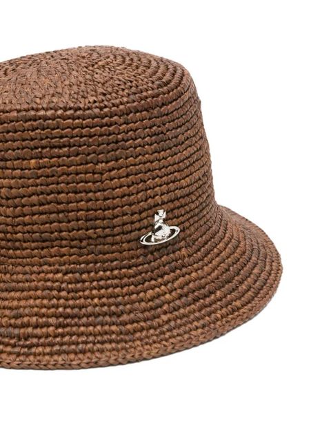 Vivienne Westwood Orb raffia bucket hat - Brown