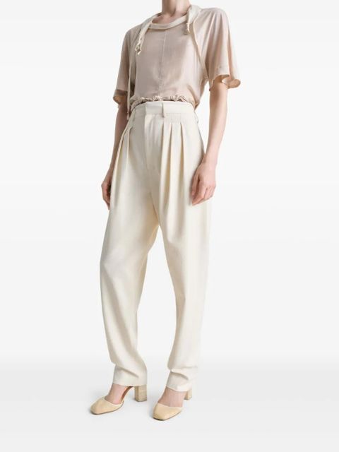 LEMAIRE pleated tailored pants - White