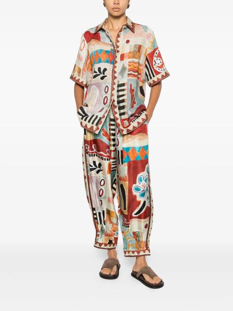 ALEMAIS Michelle elasticated-waisband trousers - Neutrals