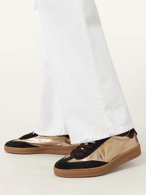 AllSaints sneakersy skórzane Thelma Metallic Sneaker damskie kolor złoty W072FB