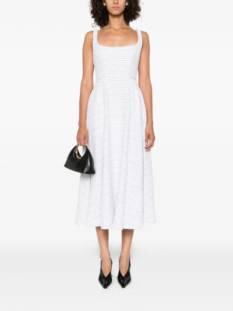 Alessandra Rich striped sleeveless dress - White