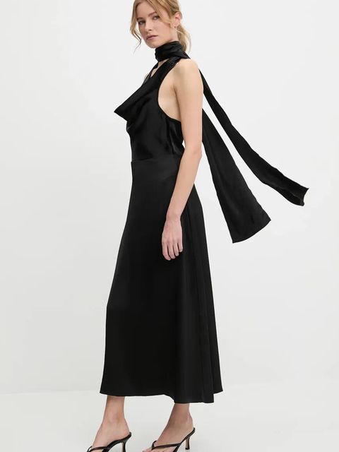 Answear.LAB sukienka kolor czarny maxi rozkloszowana - zdjęcie produktu nr 2