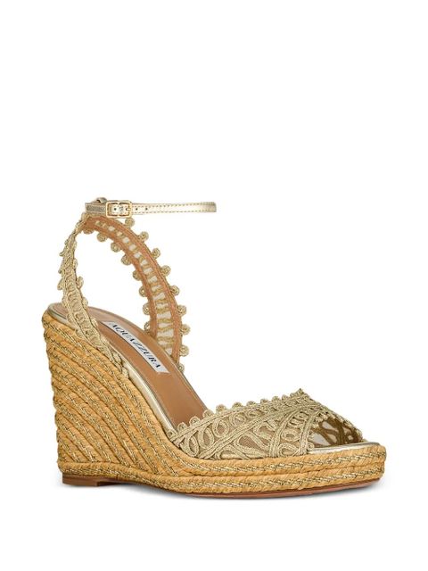 Aquazzura rope trim wedges - Gold - zdjęcie produktu nr 2