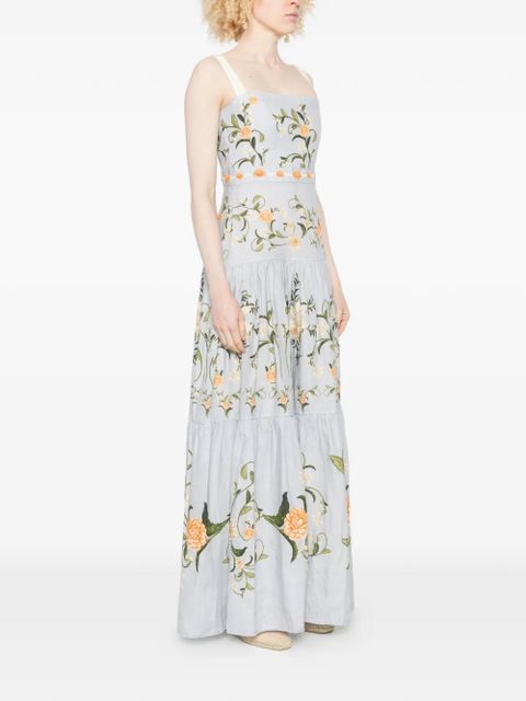 Agua By Agua Bendita floral-print maxi dress - Blue