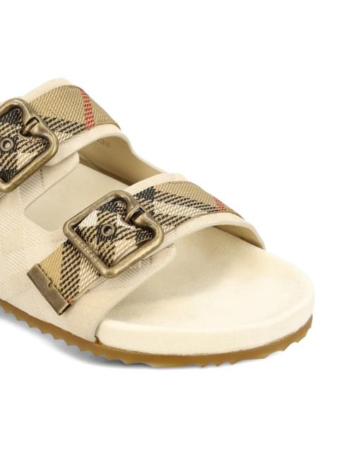 Burberry check-pattern buckle sandals - Neutrals
