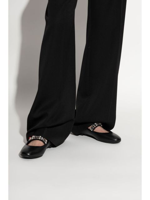 Casadei crystal-embellished ballerina shoes - Black