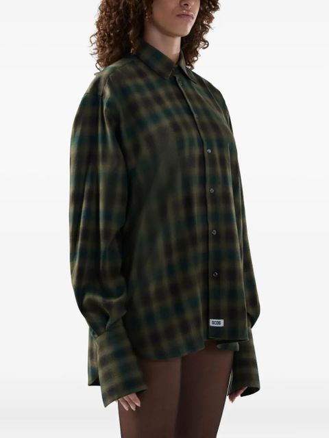GCDS check long-sleeved top - Green