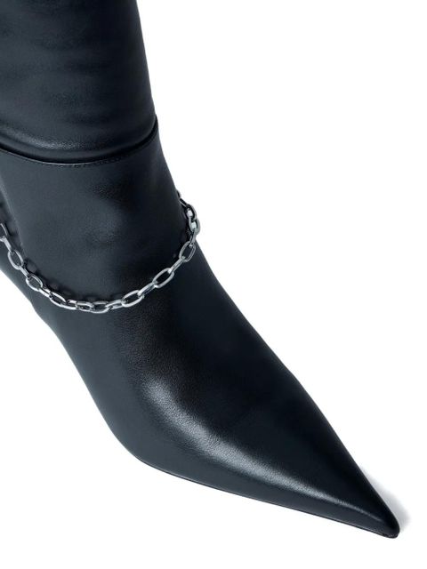 Alexander Wang Akila chain pointed leather boots - Black