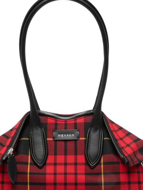 Alexander McQueen Manta tartan shoulder bag - Red