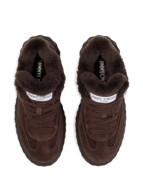 Jimmy Choo Diamond Maxi Retro F suede sneakers - Brown