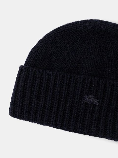 Lacoste czapka wełniana kolor granatowy RB4163