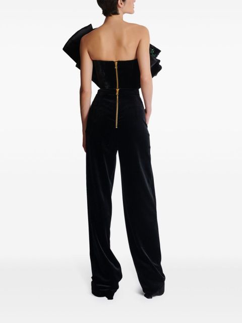 Balmain pleated velvet trousers - Black