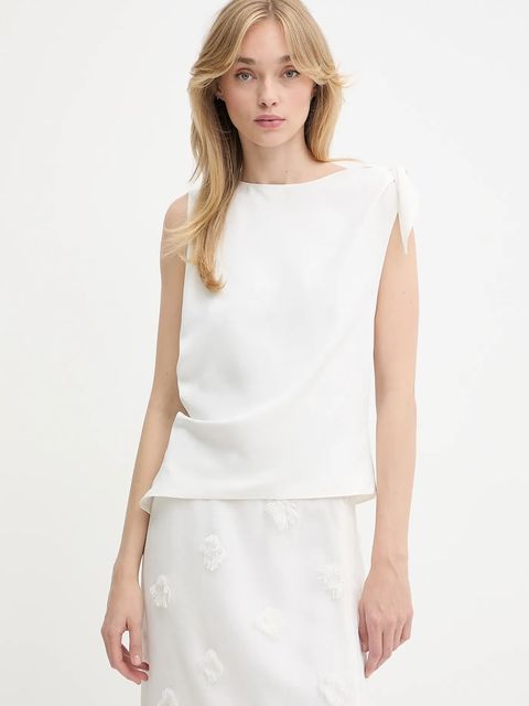 Samsoe Samsoe bluzka SAALBERO damska kolor beżowy gładka F25200101 - zdjęcie produktu nr 1