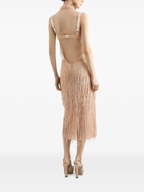Dolce & Gabbana fringed midi dress - Pink