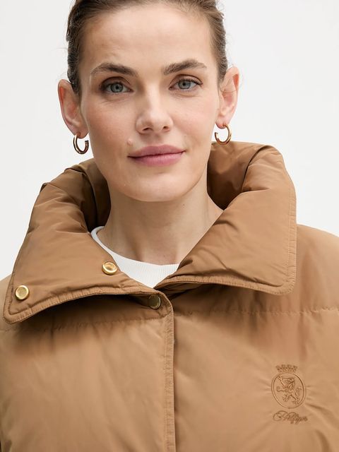 Tommy Hilfiger kurtka puchowa kolor brązowy zimowa WW0WW47279