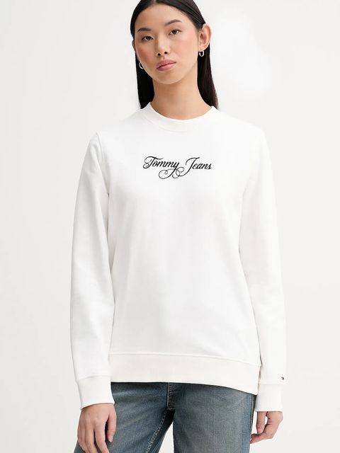 Tommy Jeans bluza bawełniana damska kolor biały z nadrukiem DW0DW21922 - zdjęcie produktu nr 1