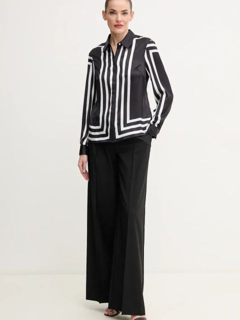 Morgan koszula damska kolor czarny regular z kołnierzykiem klasycznym CLINE