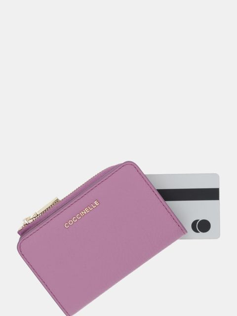 Coccinelle portfel skórzany damski kolor fioletowy E2 MW5 17 01 01