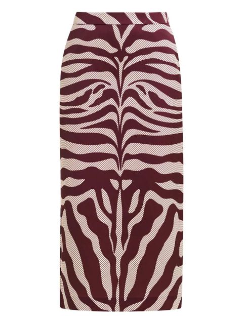 Essentiel Antwerp zebra-print mid skirt - Red - zdjęcie produktu nr 1