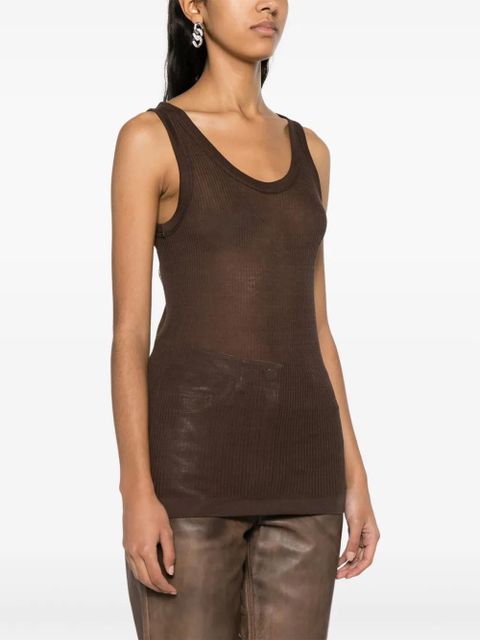 LEMAIRE fine-ribbed seamless tank top - Brown - zdjęcie produktu nr 2