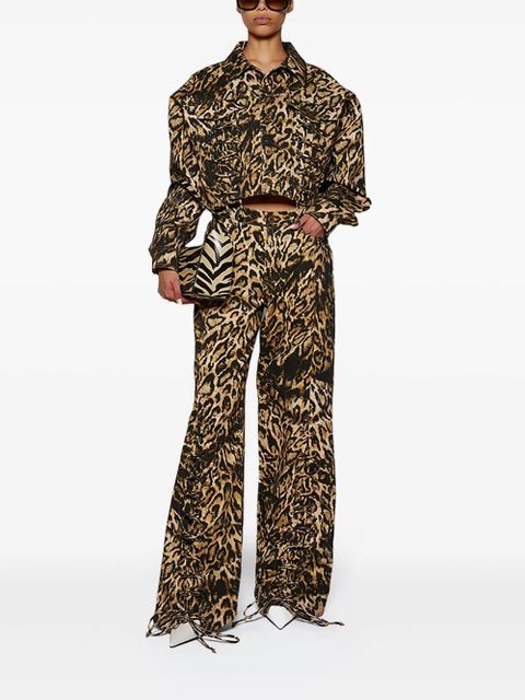 Jean Paul Gaultier Leopard-print denim jacket - Brown - zdjęcie produktu nr 2