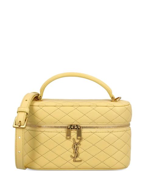 Saint Laurent Gaby quilted top-handle vanity bag - Yellow - zdjęcie produktu nr 1