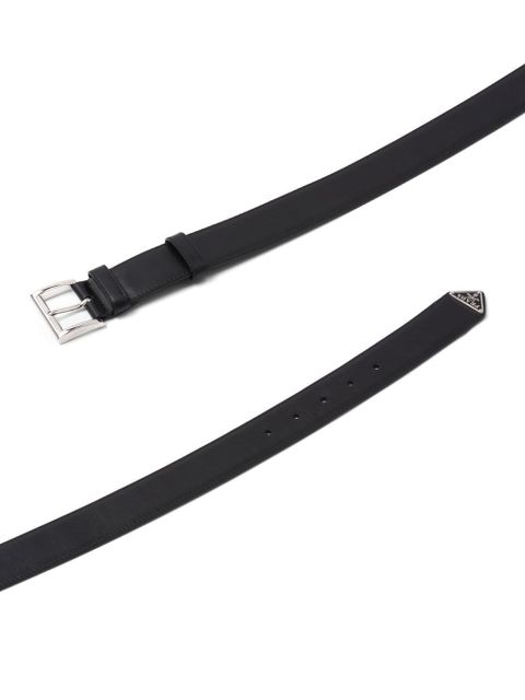 Prada triangle-logo leather belt - Black - zdjęcie produktu nr 2