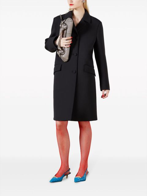 Gucci Horsebit-detail midi coat - Black