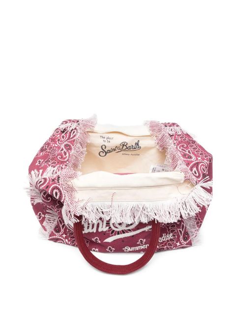 MC2 Saint Barth Vanity bandana-print frayed shoulder bag - Red
