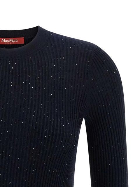Max Mara Marabu sequin-embellished sweater - Blue