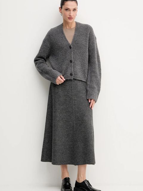 Marc O'Polo kardigan z dodatkiem wełny damski kolor szary 510610961157 - zdjęcie produktu nr 2